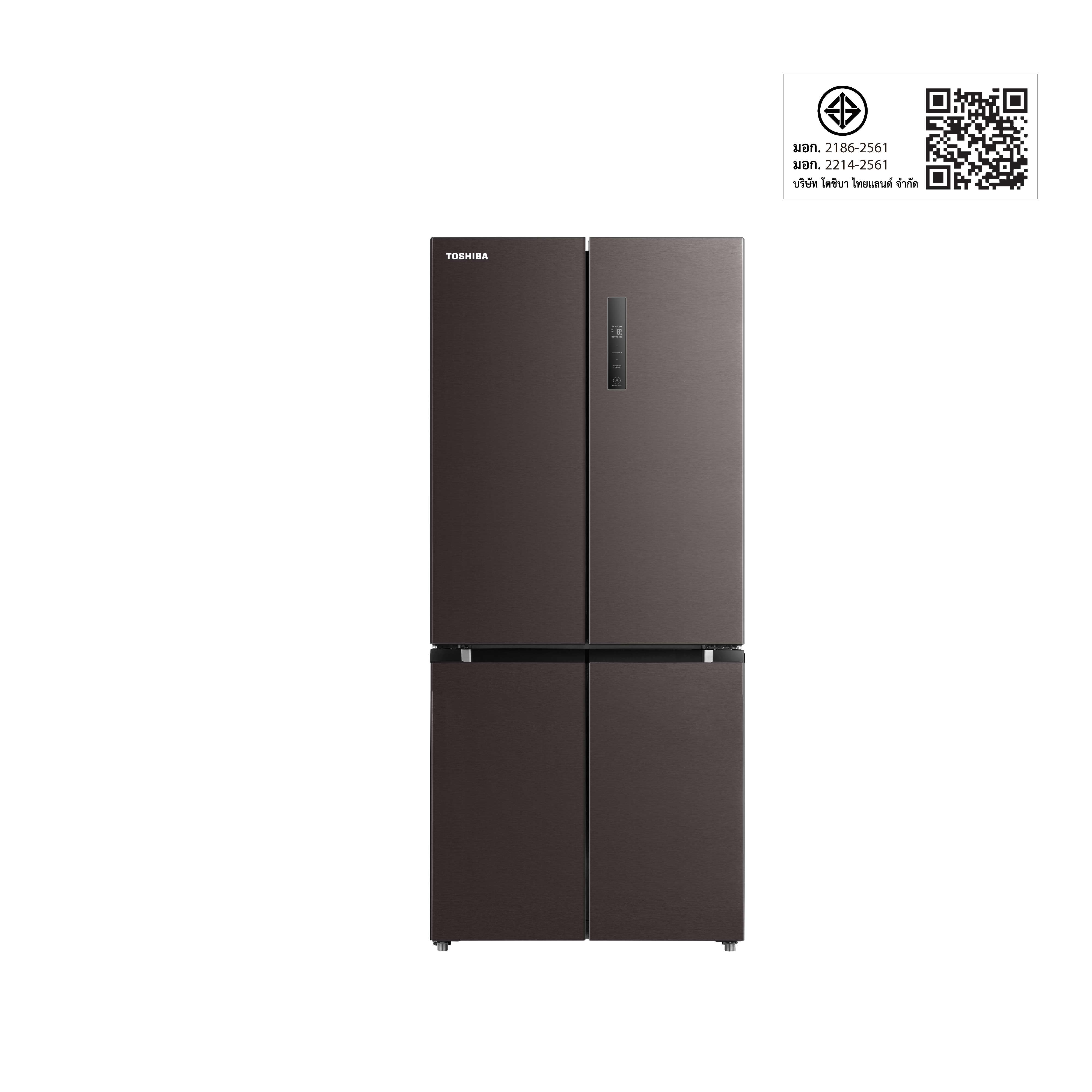 Toshiba glass on sale door fridge