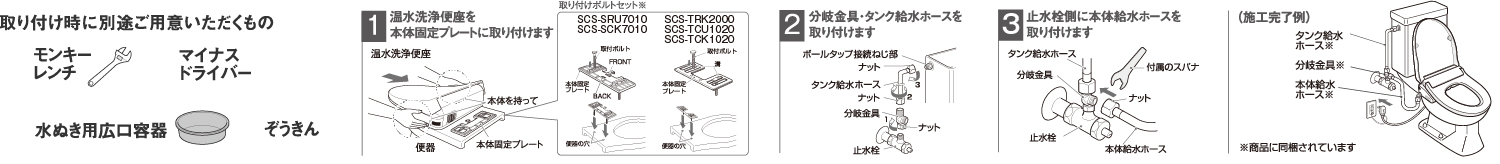 温水洗浄便座　SCS-TCU1020　取り付け